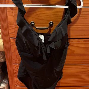 J Crew ruffle V neck swim suit